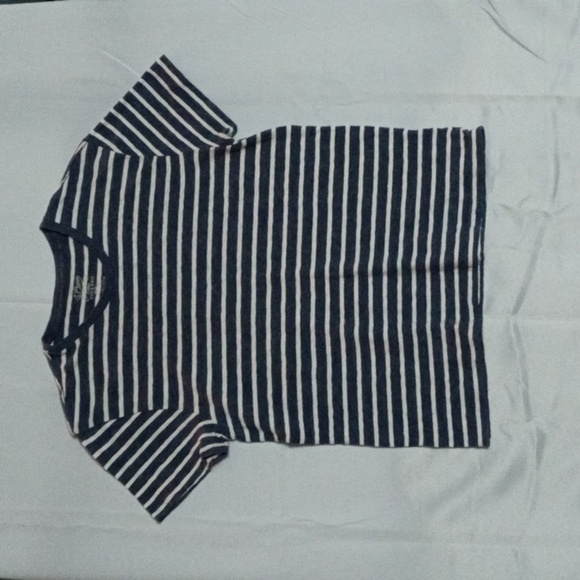 J Crew Field Knit T-shirt size L Blue and Cream Strip. Pre-owned - Picture 1 of 5